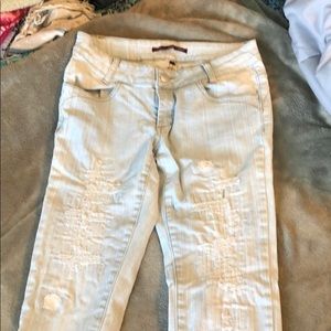 HWY JEANS distressed acid wash jeans